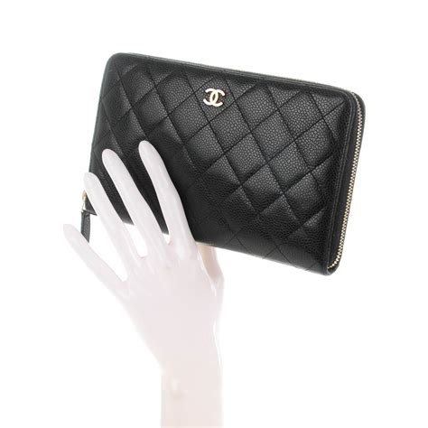 CHANEL Caviar Quilted Large Zip Around Organizer .